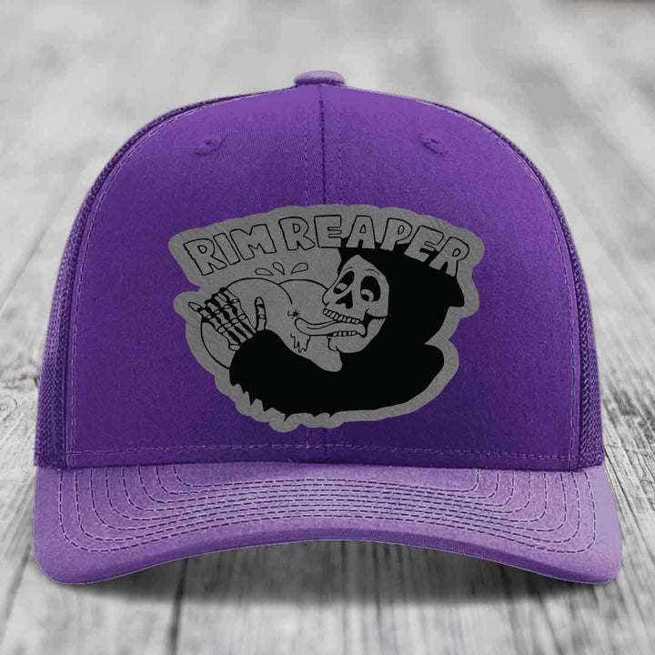Purple trucker hat with gray &
