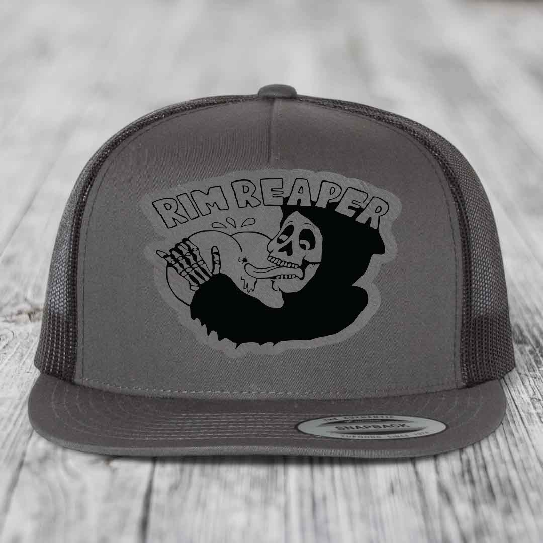 Grey trucker hat with black &