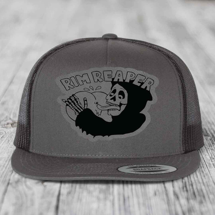 Grey trucker hat with black &