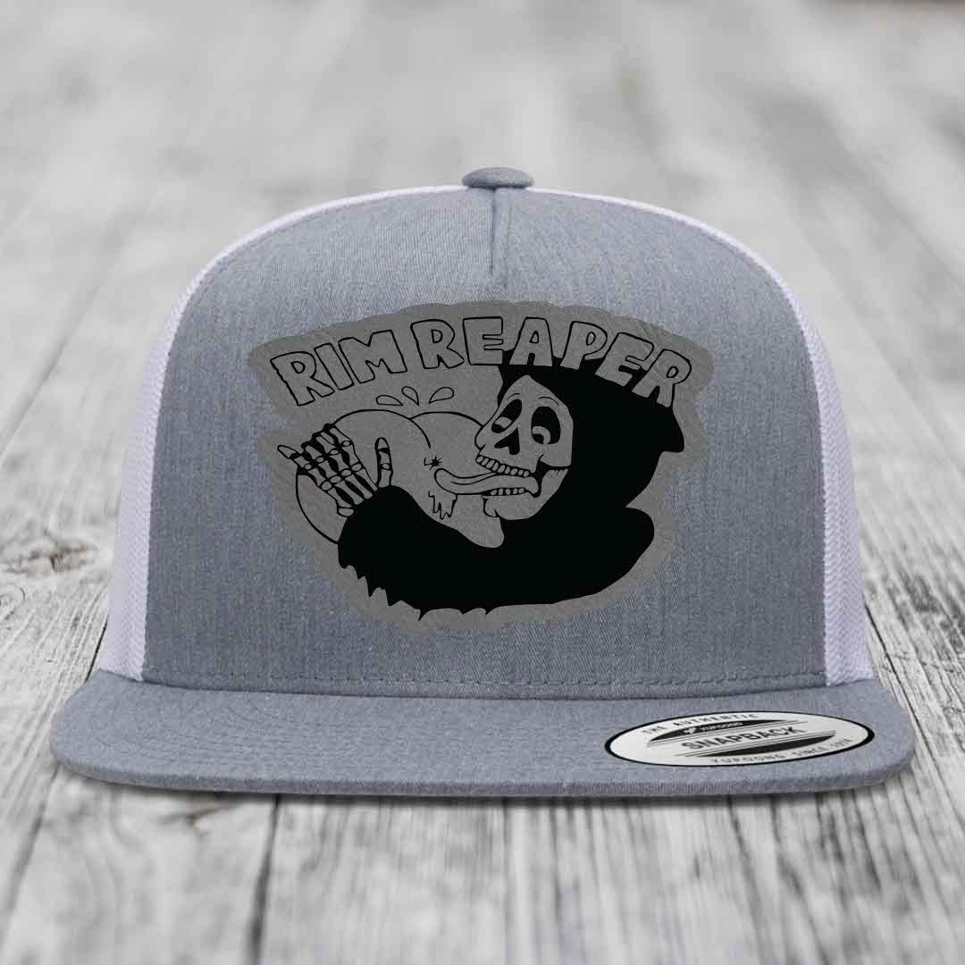 Grey trucker hat with black and grey &