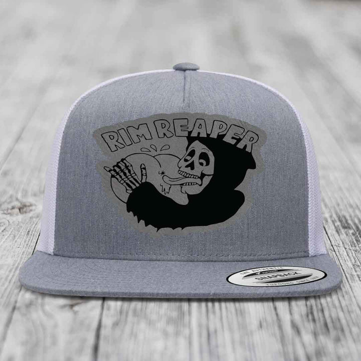 Grey trucker hat with black and grey &