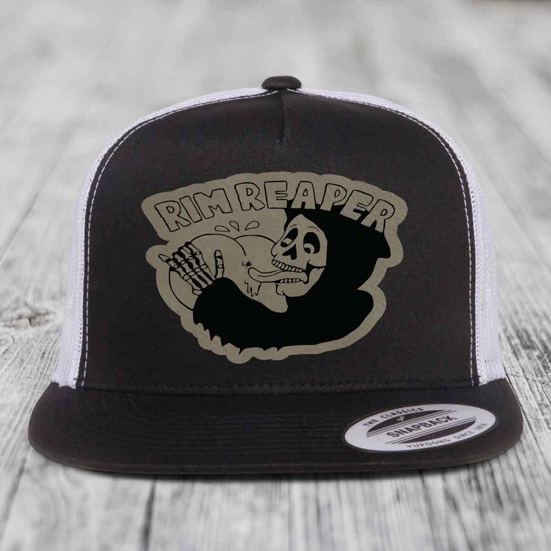 Black and white trucker hat with &