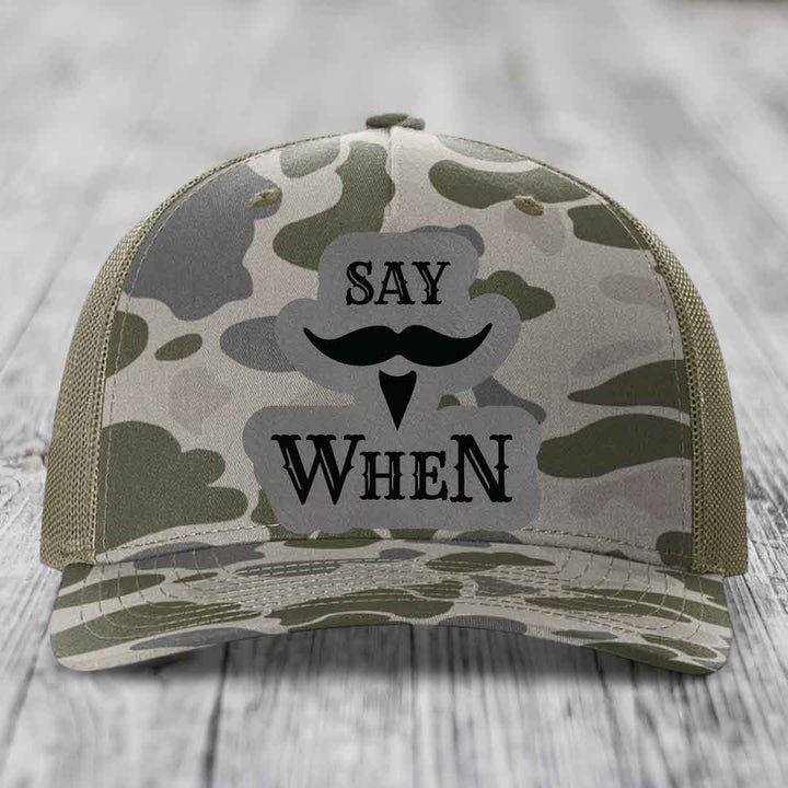Camouflage trucker hat with &