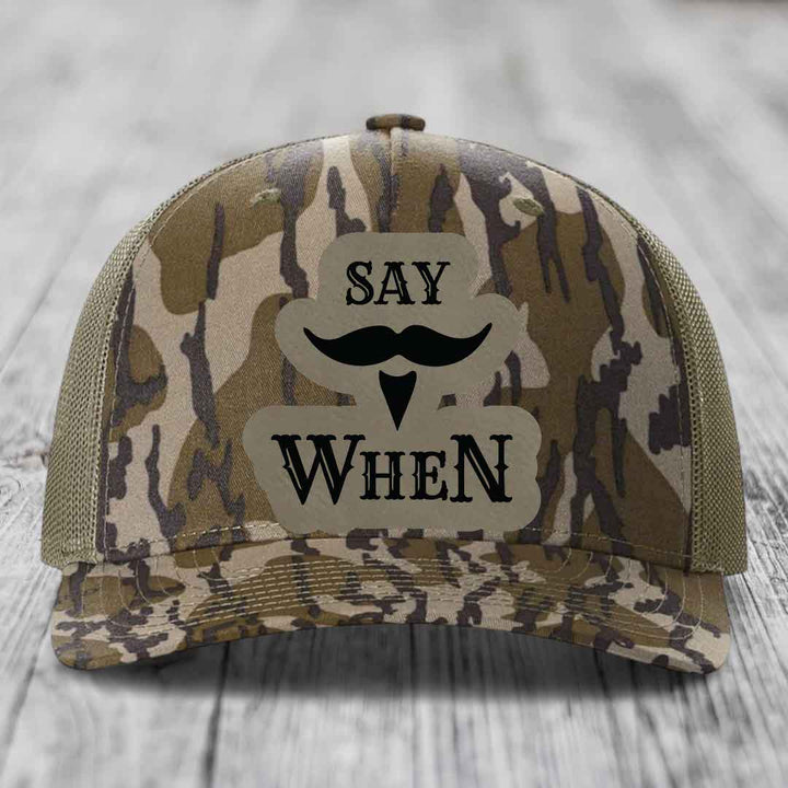 Camouflage trucker hat with &
