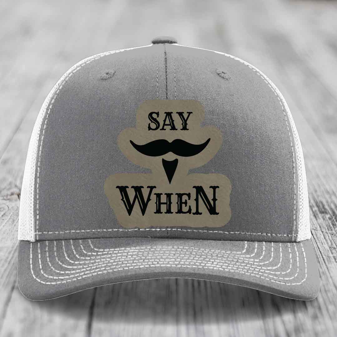 Grey trucker hat with black &