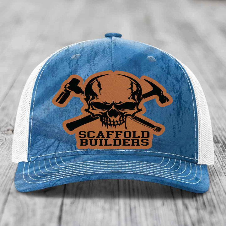 Scaffold Builders - Leather Patch Hat - Rawhide to Black Patch - Richardson 112PFP Snapback Trucker Hat