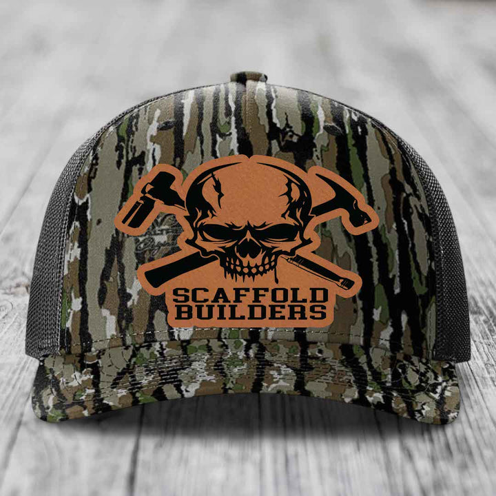 Scaffold Builders - Leather Patch Hat - Rawhide to Black Patch - Richardson 112PFP Snapback Trucker Hat