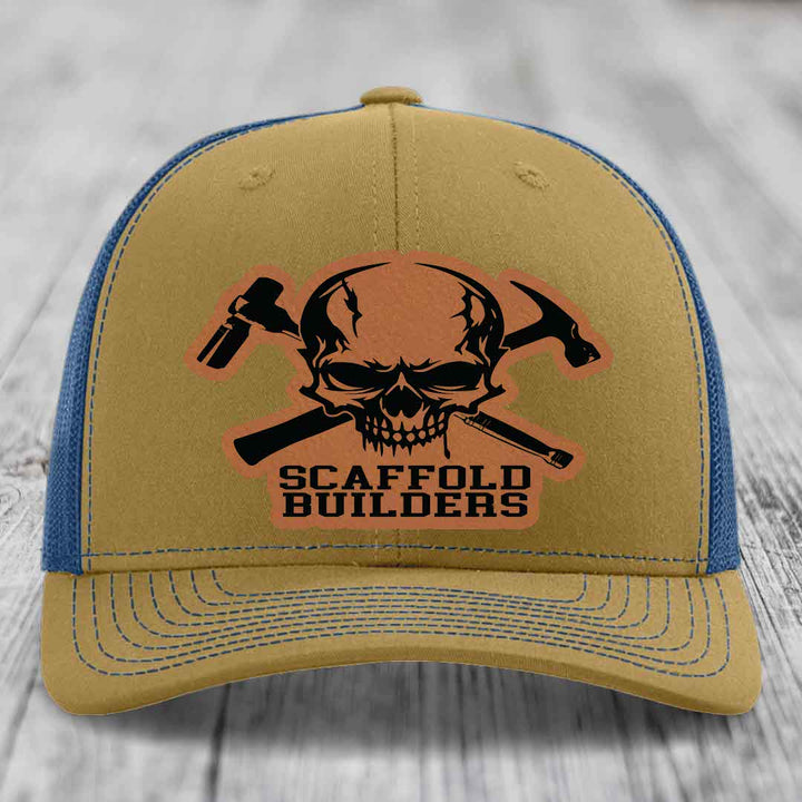 Scaffold Builders - Leather Patch Hat - Rawhide to Black Patch - Richardson 112 Snapback Trucker Hat