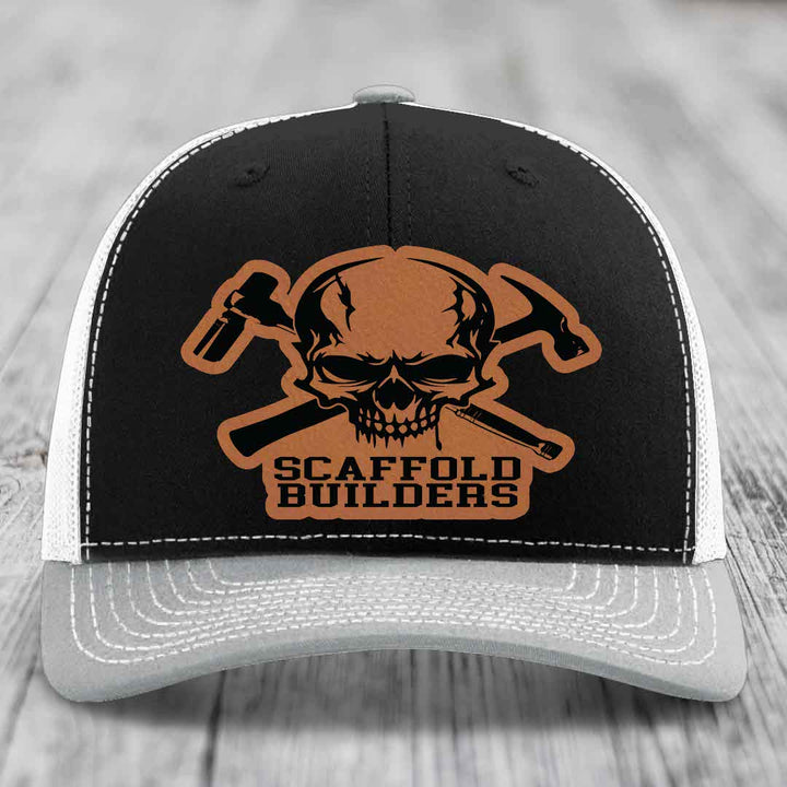 Scaffold Builders - Leather Patch Hat - Rawhide to Black Patch - Richardson 112 Snapback Trucker Hat