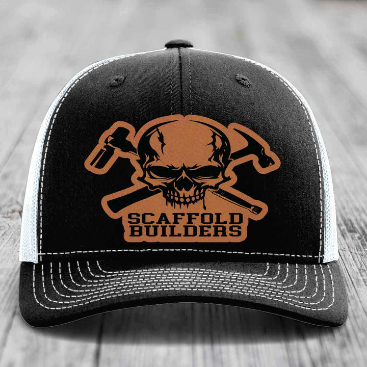 Scaffold Builders - Leather Patch Hat - Rawhide to Black Patch - Richardson 112 Snapback Trucker Hat