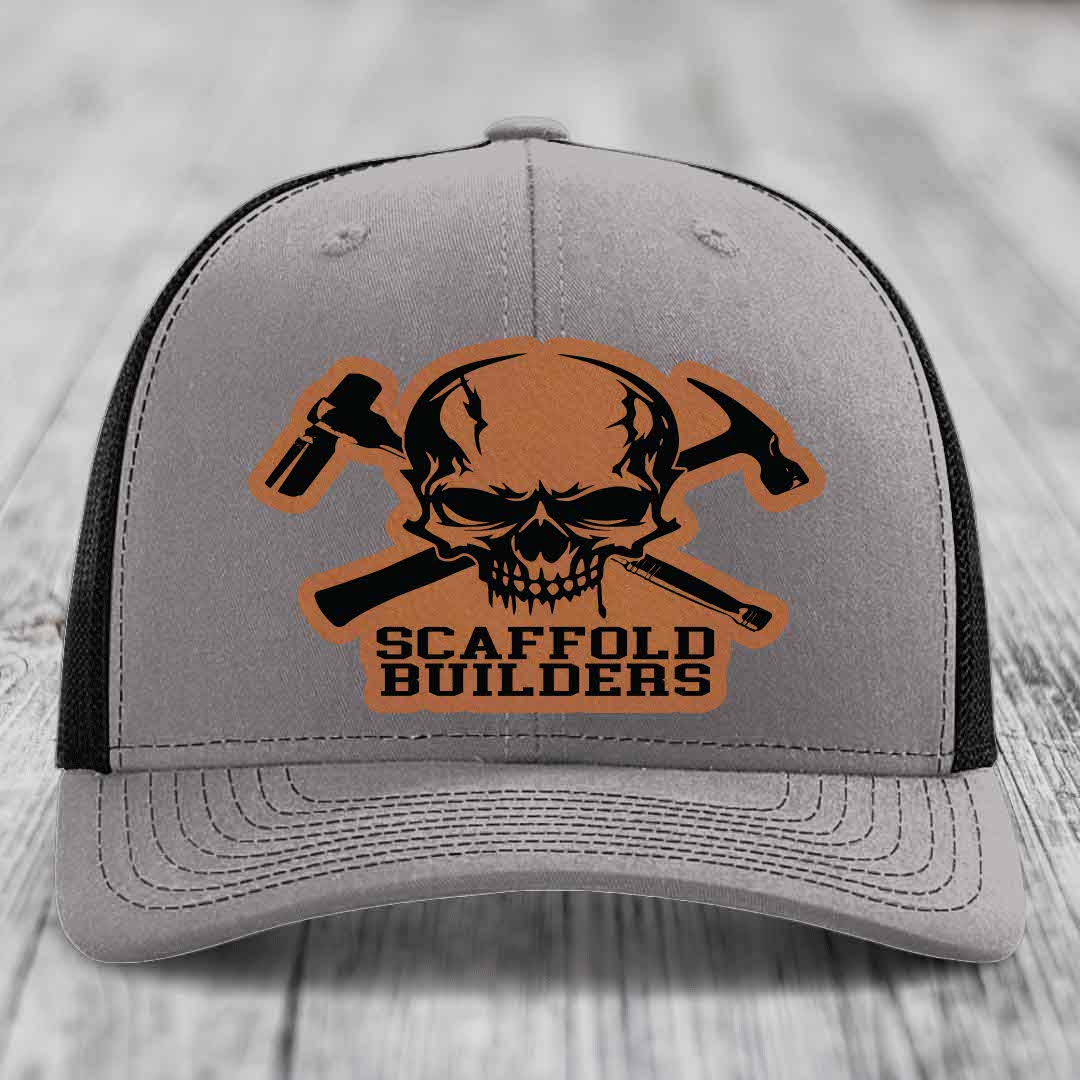 Scaffold Builders - Leather Patch Hat - Rawhide to Black Patch - Richardson 112 Snapback Trucker Hat