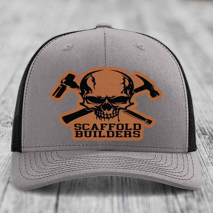 Scaffold Builders - Leather Patch Hat - Rawhide to Black Patch - Richardson 112 Snapback Trucker Hat
