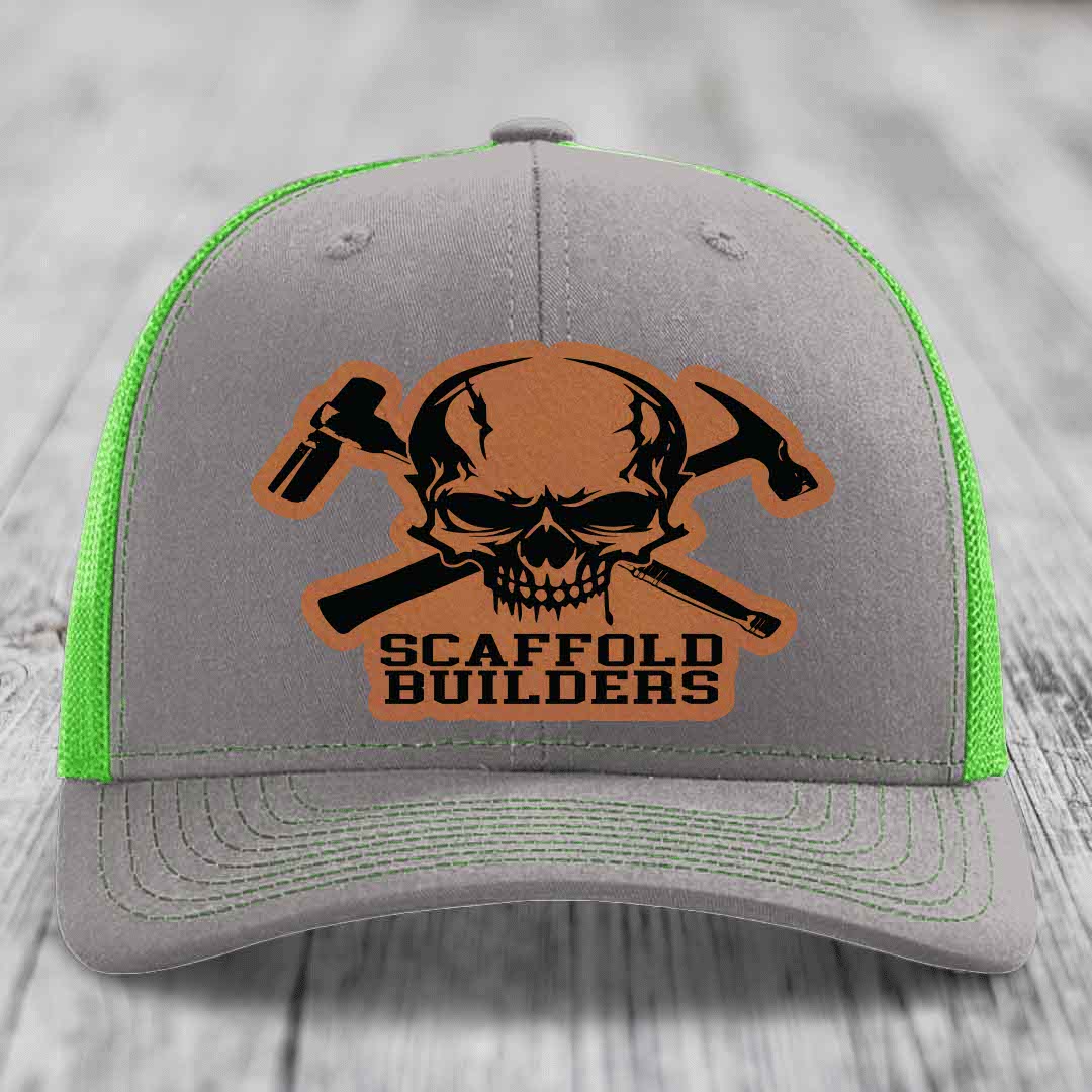 Scaffold Builders - Leather Patch Hat - Rawhide to Black Patch - Richardson 112 Snapback Trucker Hat