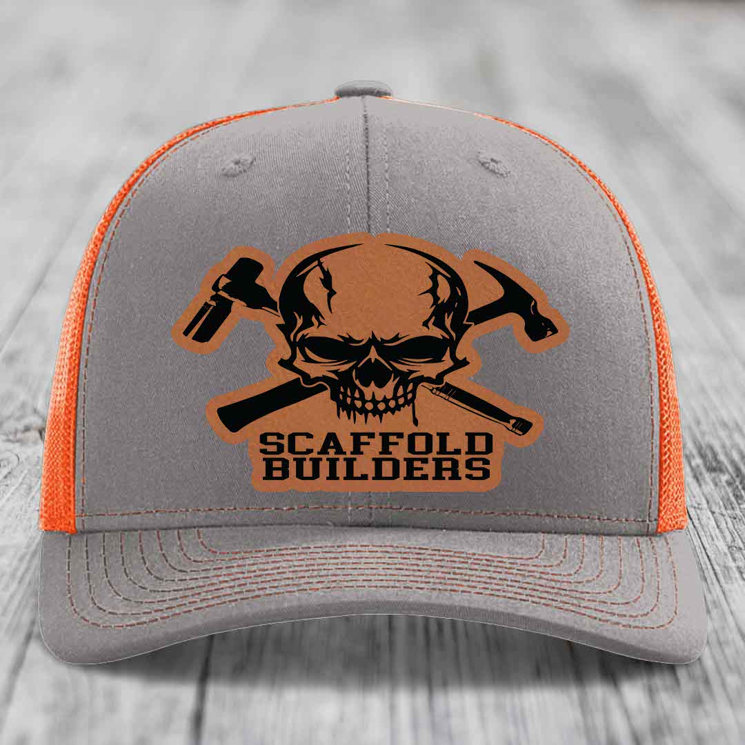 Scaffold Builders - Leather Patch Hat - Rawhide to Black Patch - Richardson 112 Snapback Trucker Hat