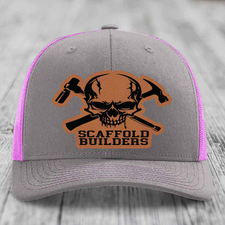 Scaffold Builders - Leather Patch Hat - Rawhide to Black Patch - Richardson 112 Snapback Trucker Hat
