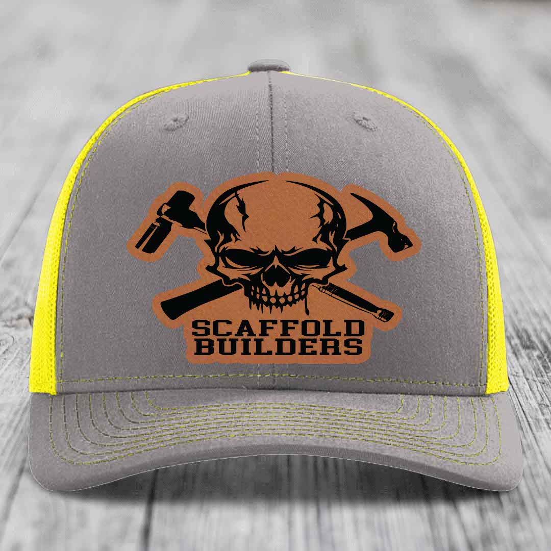 Scaffold Builders - Leather Patch Hat - Rawhide to Black Patch - Richardson 112 Snapback Trucker Hat