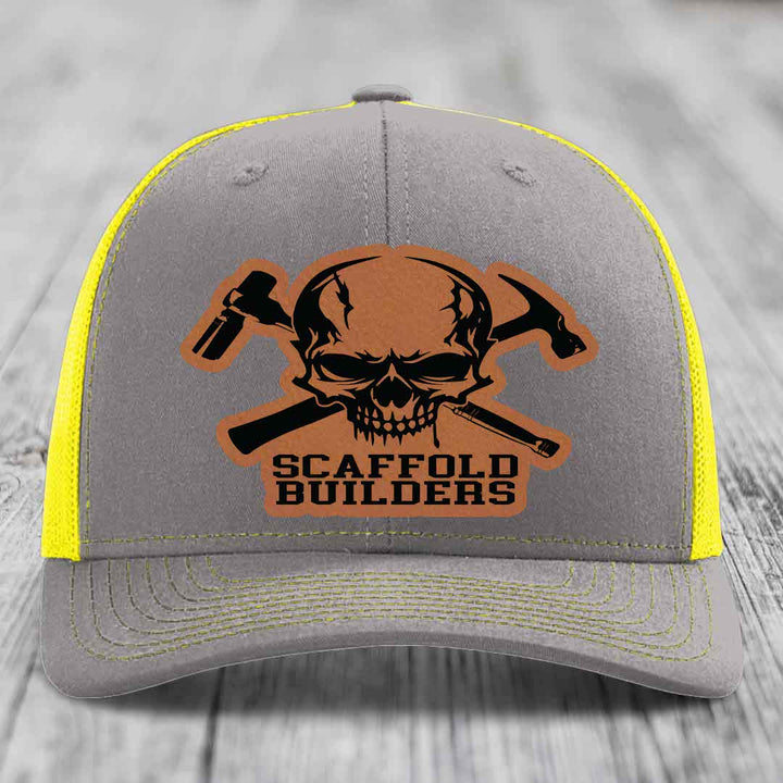 Scaffold Builders - Leather Patch Hat - Rawhide to Black Patch - Richardson 112 Snapback Trucker Hat