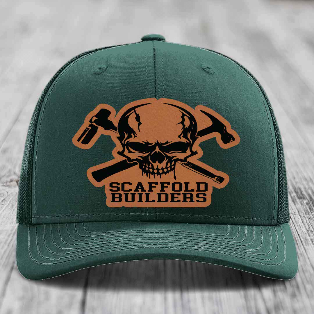 Scaffold Builders - Leather Patch Hat - Rawhide to Black Patch - Richardson 112 Snapback Trucker Hat