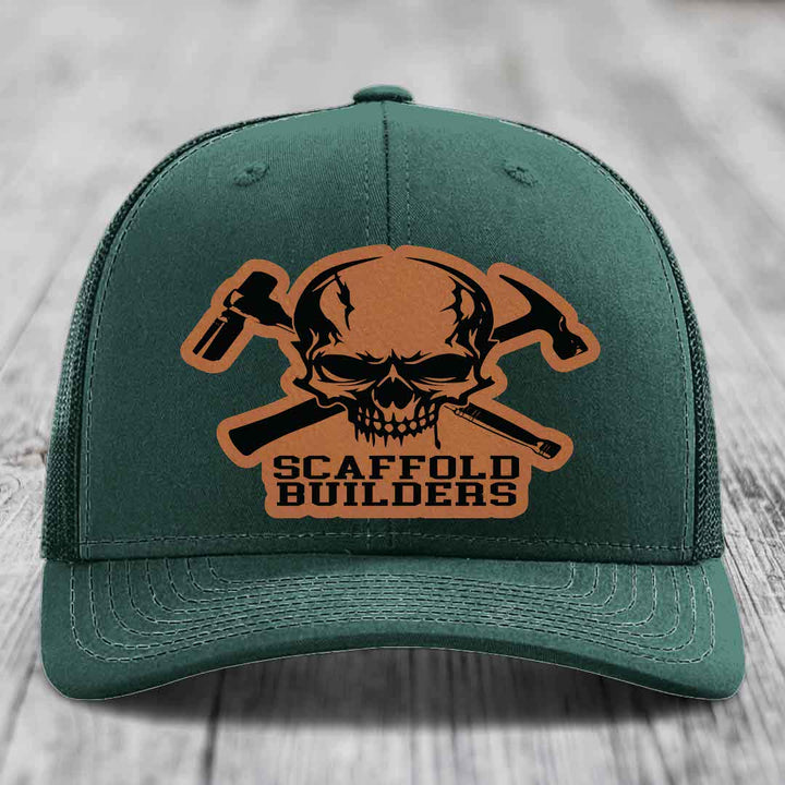 Scaffold Builders - Leather Patch Hat - Rawhide to Black Patch - Richardson 112 Snapback Trucker Hat