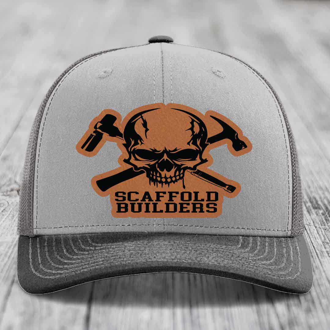 Scaffold Builders - Leather Patch Hat - Rawhide to Black Patch - Richardson 112 Snapback Trucker Hat