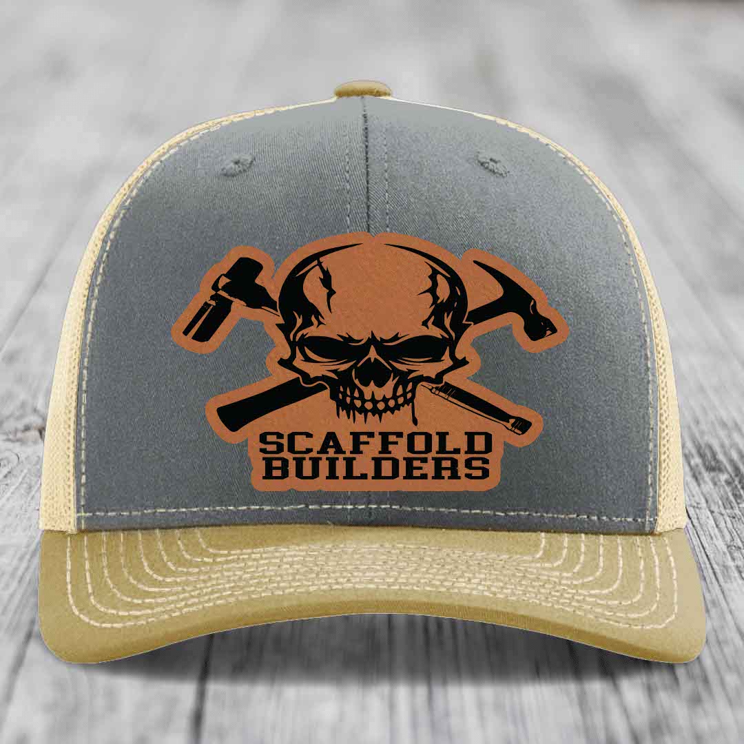 Scaffold Builders - Leather Patch Hat - Rawhide to Black Patch - Richardson 112 Snapback Trucker Hat