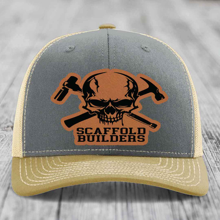 Scaffold Builders - Leather Patch Hat - Rawhide to Black Patch - Richardson 112 Snapback Trucker Hat