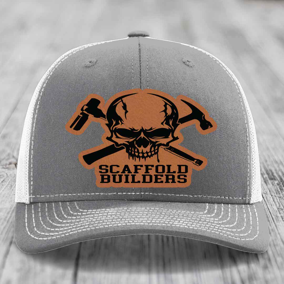 Scaffold Builders - Leather Patch Hat - Rawhide to Black Patch - Richardson 112 Snapback Trucker Hat