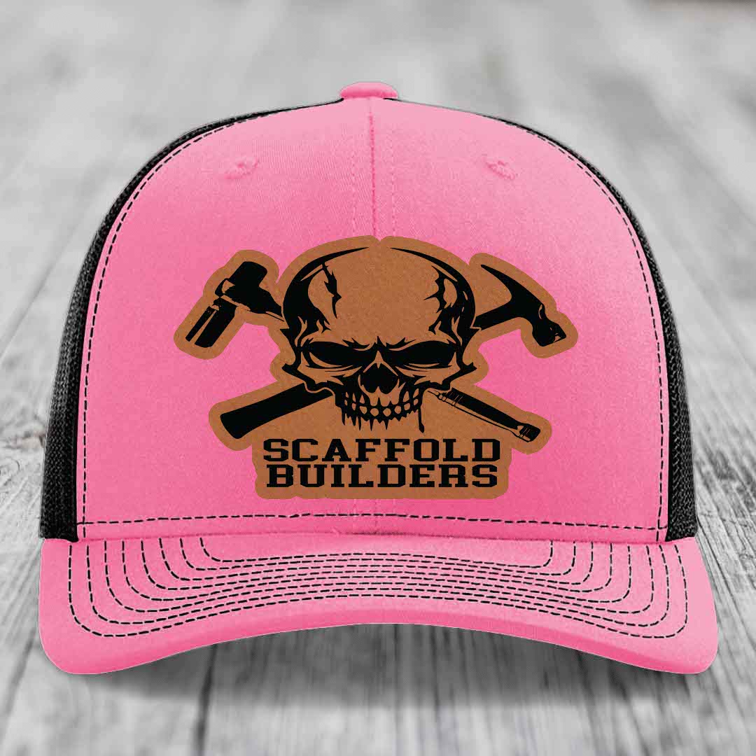 Scaffold Builders - Leather Patch Hat - Rawhide to Black Patch - Richardson 112 Snapback Trucker Hat