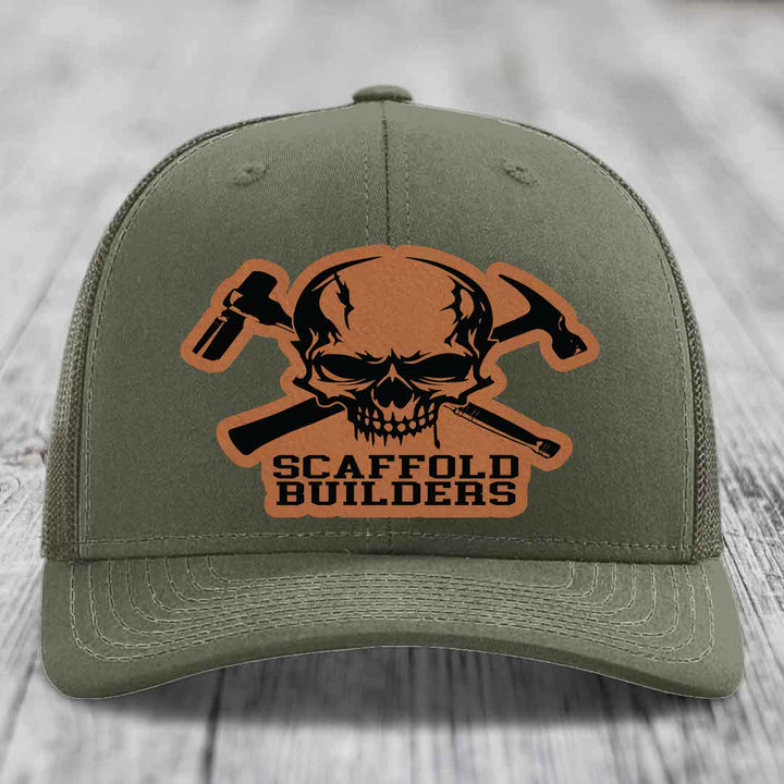 Scaffold Builders - Leather Patch Hat - Rawhide to Black Patch - Richardson 112 Snapback Trucker Hat