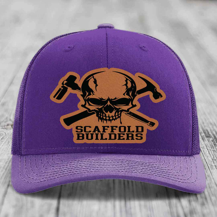 Scaffold Builders - Leather Patch Hat - Rawhide to Black Patch - Richardson 112 Snapback Trucker Hat
