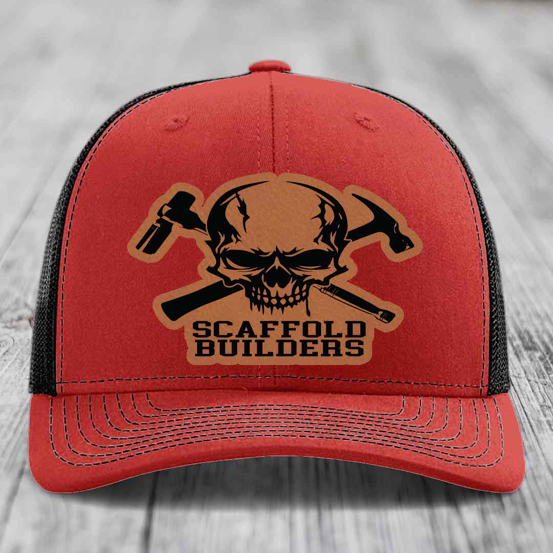 Scaffold Builders - Leather Patch Hat - Rawhide to Black Patch - Richardson 112 Snapback Trucker Hat