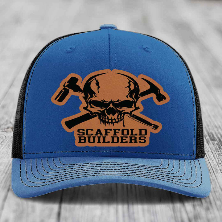 Scaffold Builders - Leather Patch Hat - Rawhide to Black Patch - Richardson 112 Snapback Trucker Hat