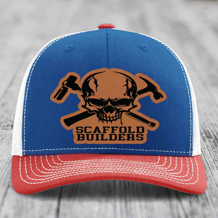 Scaffold Builders - Leather Patch Hat - Rawhide to Black Patch - Richardson 112 Snapback Trucker Hat