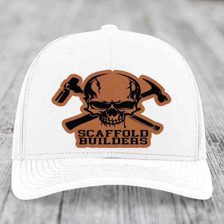 Scaffold Builders - Leather Patch Hat - Rawhide to Black Patch - Richardson 112 Snapback Trucker Hat