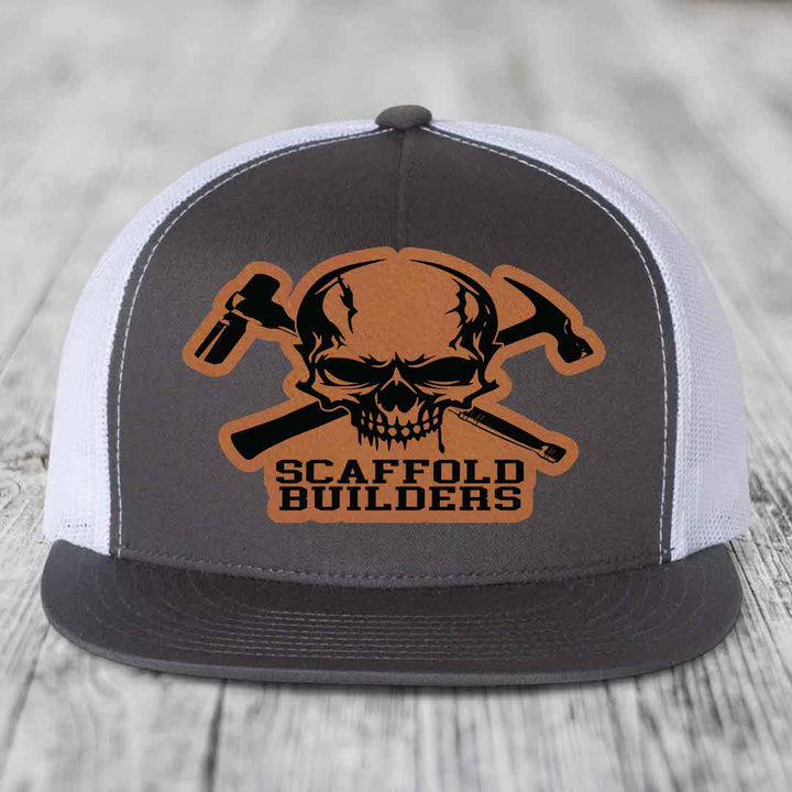 Scaffold Builders - Leather Patch Hat - Rawhide to Black Patch - Yupoong 6006 Snapback Flatbill Hat