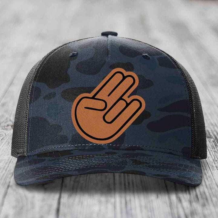The Shocker - Leather Patch Hat - Rawhide to Black Patch - Richardson 112PFP Snapback Trucker Hat
