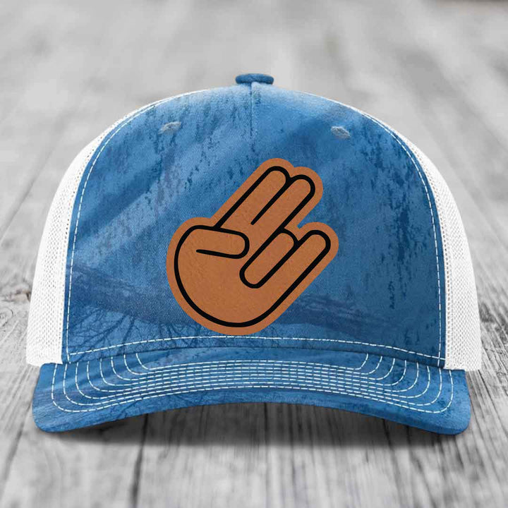 The Shocker - Leather Patch Hat - Rawhide to Black Patch - Richardson 112PFP Snapback Trucker Hat
