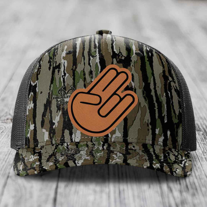 The Shocker - Leather Patch Hat - Rawhide to Black Patch - Richardson 112PFP Snapback Trucker Hat