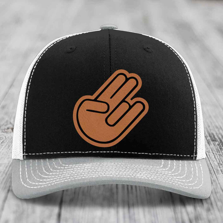 The Shocker - Leather Patch Hat - Rawhide to Black Patch - Richardson 112 Snapback Trucker Hat