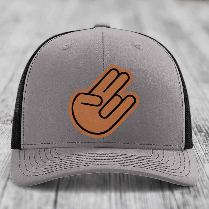 The Shocker - Leather Patch Hat - Rawhide to Black Patch - Richardson 112 Snapback Trucker Hat