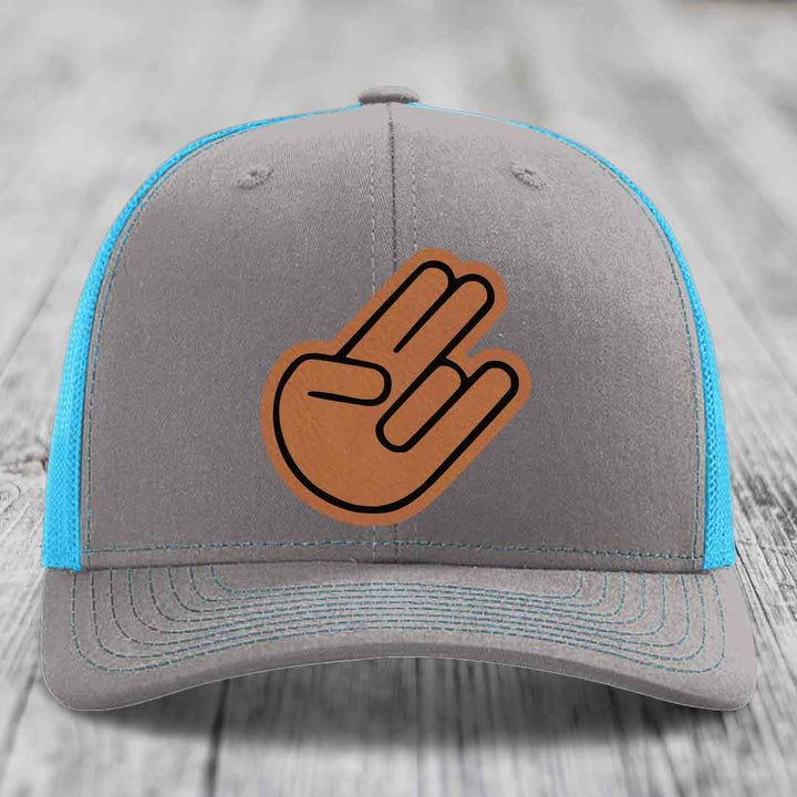 The Shocker - Leather Patch Hat - Rawhide to Black Patch - Richardson 112 Snapback Trucker Hat