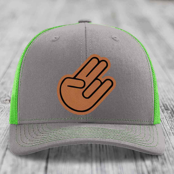The Shocker - Leather Patch Hat - Rawhide to Black Patch - Richardson 112 Snapback Trucker Hat