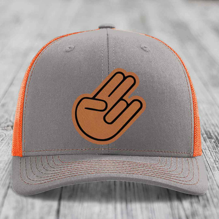 The Shocker - Leather Patch Hat - Rawhide to Black Patch - Richardson 112 Snapback Trucker Hat