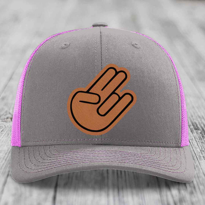 The Shocker - Leather Patch Hat - Rawhide to Black Patch - Richardson 112 Snapback Trucker Hat