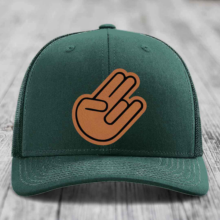 The Shocker - Leather Patch Hat - Rawhide to Black Patch - Richardson 112 Snapback Trucker Hat