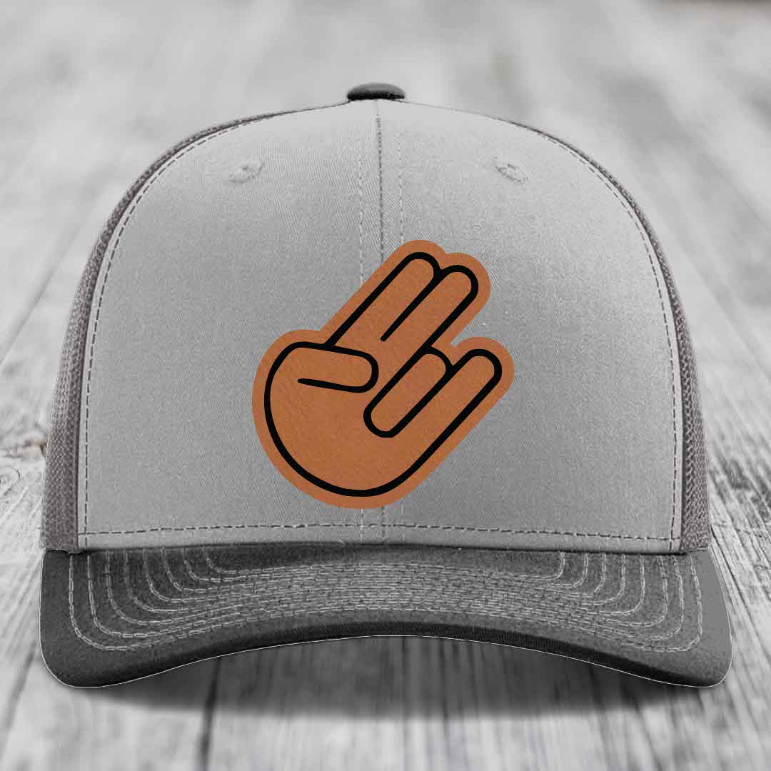The Shocker - Leather Patch Hat - Rawhide to Black Patch - Richardson 112 Snapback Trucker Hat