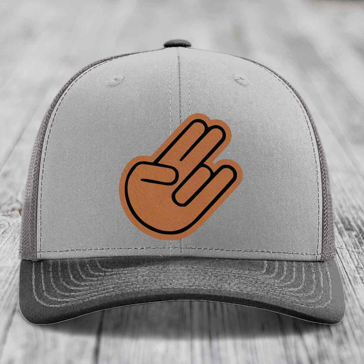The Shocker - Leather Patch Hat - Rawhide to Black Patch - Richardson 112 Snapback Trucker Hat