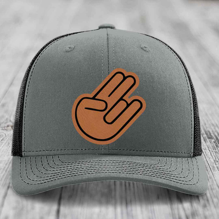 The Shocker - Leather Patch Hat - Rawhide to Black Patch - Richardson 112 Snapback Trucker Hat