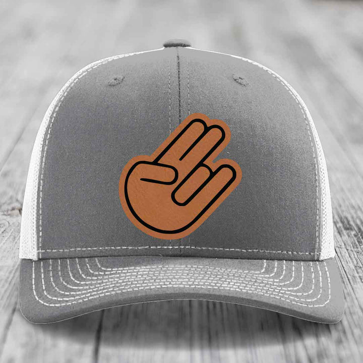 The Shocker - Leather Patch Hat - Rawhide to Black Patch - Richardson 112 Snapback Trucker Hat