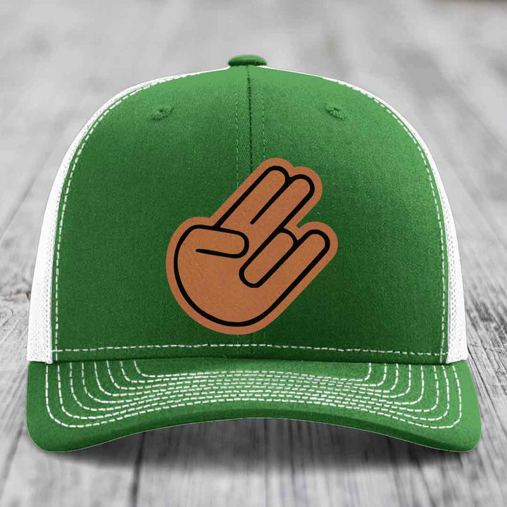 The Shocker - Leather Patch Hat - Rawhide to Black Patch - Richardson 112 Snapback Trucker Hat